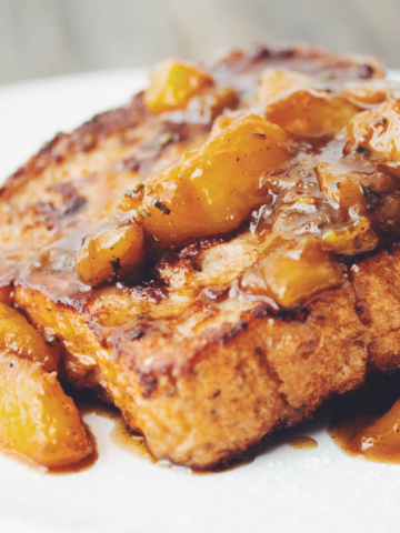 french toast and rosemary peach compote_hot for food