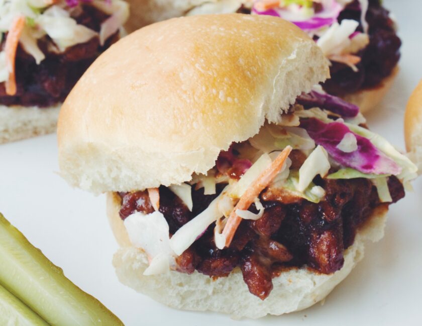 pulled no-pork sandwich_hot for food