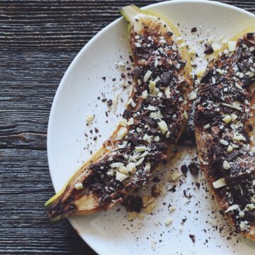 easy breakfast banana boat_hot for food