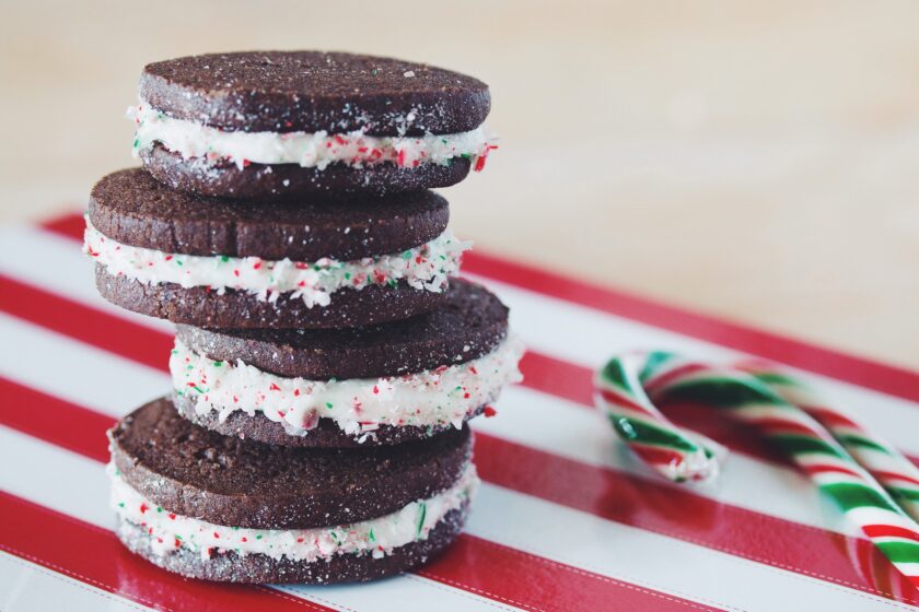 chocolate candy cane sandwich cookies_hot for food