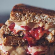 peanut butter jam banana french toast sandwich_hot for food