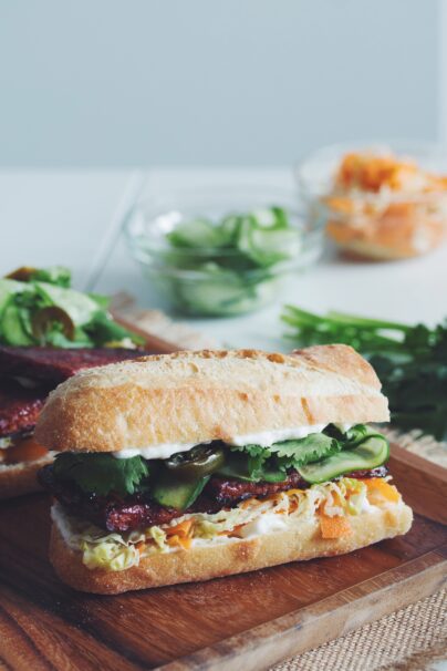 vegn bbq tempeh banh mi_hot for food