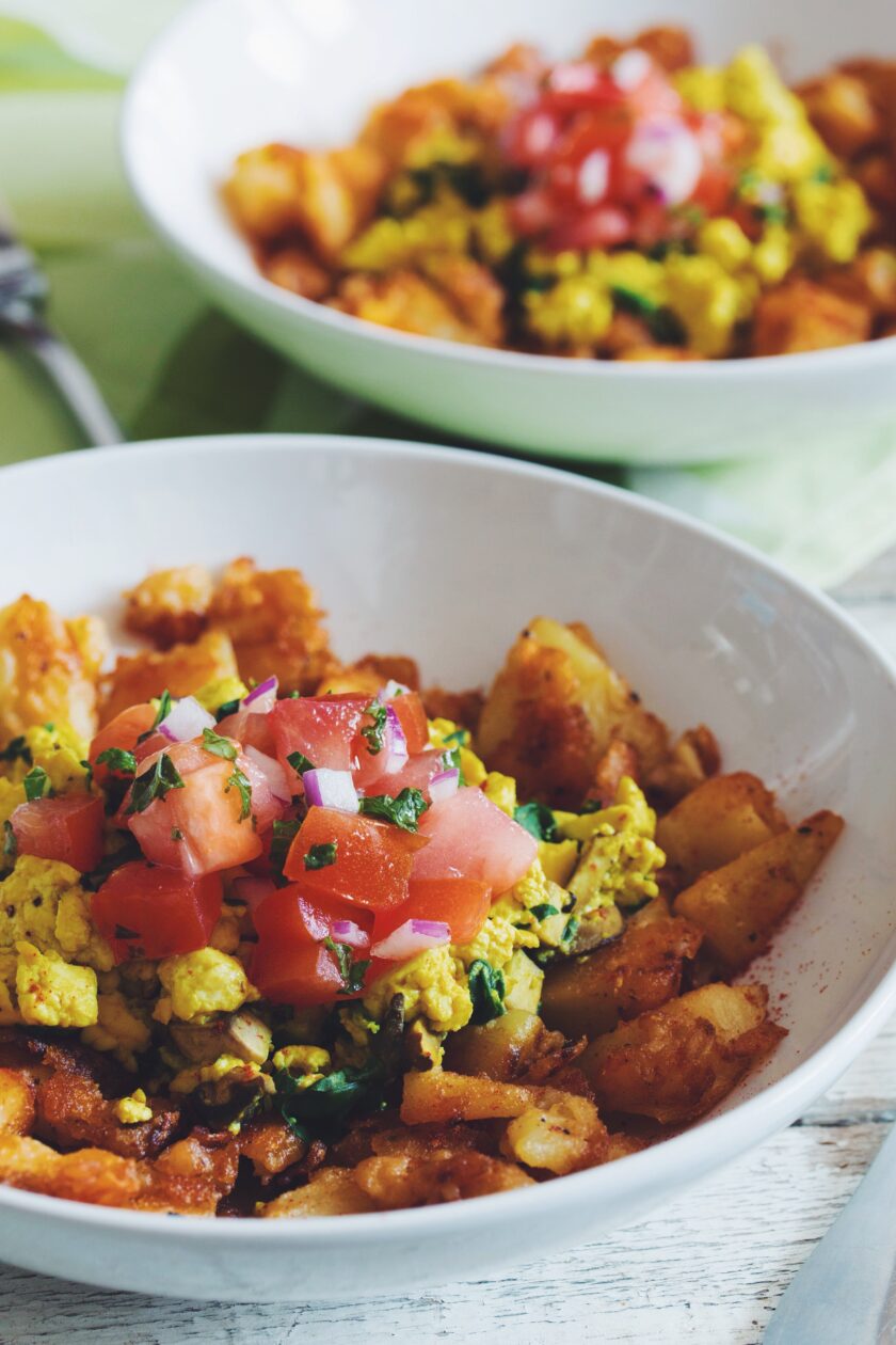 vegan breakfast hash bowl hot for food
