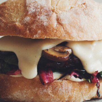 smoked gouda mushroom chard burger_hot for food