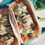 grilled cauliflower tacos with mango slaw & avocado crema_hot for food