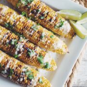 grilled corn on the cob with coconut lime cream_hot for food