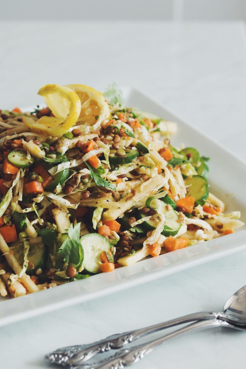 vegan lentil apple slaw recipe