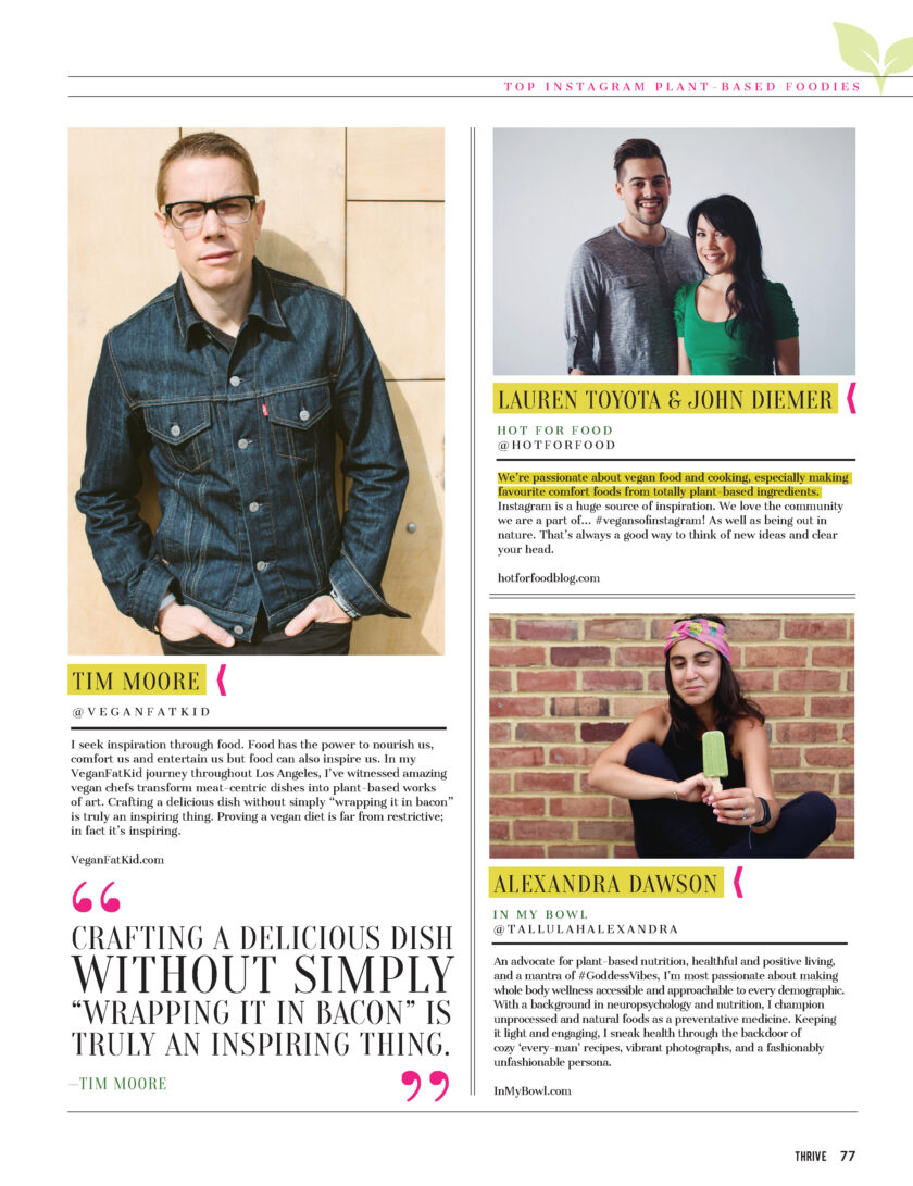 Thrive Issue 4 -Top Plant-Based Insta Foodies p9