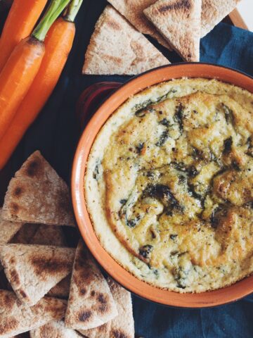 vegan spinach and artichoke dip_hot for food