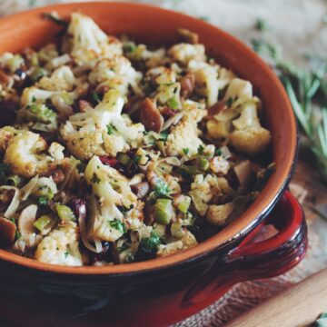 cauliflower chestnut stuffing_hot for food