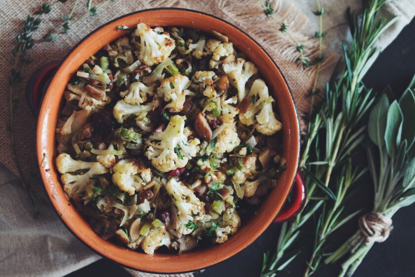 cauliflower chestnut stuffing_hot for food