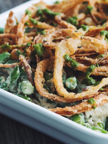 green beat casserole with crispy pesto onions_hot for food