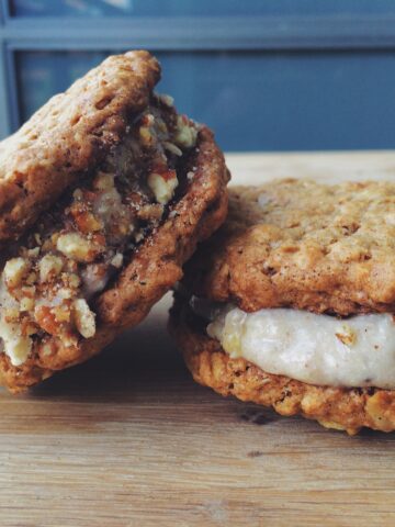 caramelized banana pecan ice cream sandwiches_hot for food