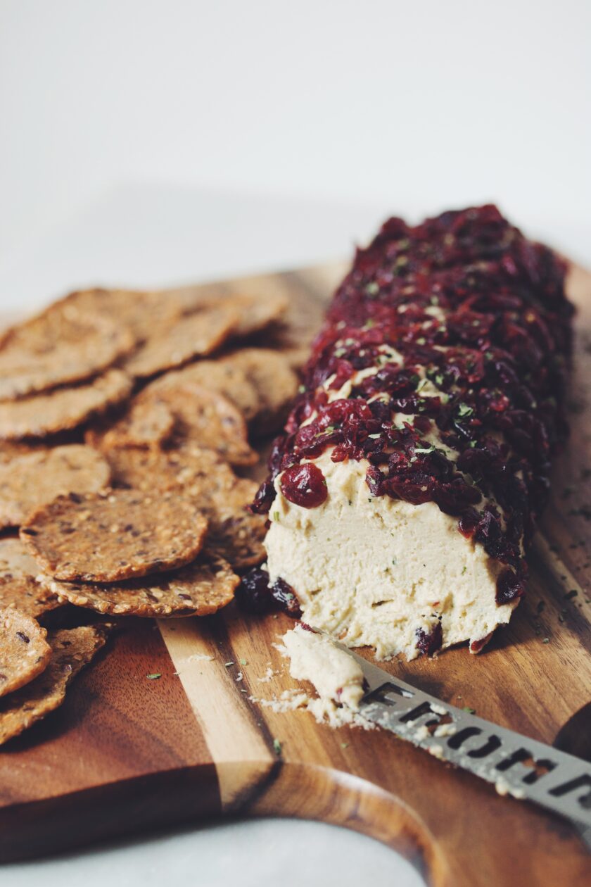 vegan herbed nut cheese log_hot for food