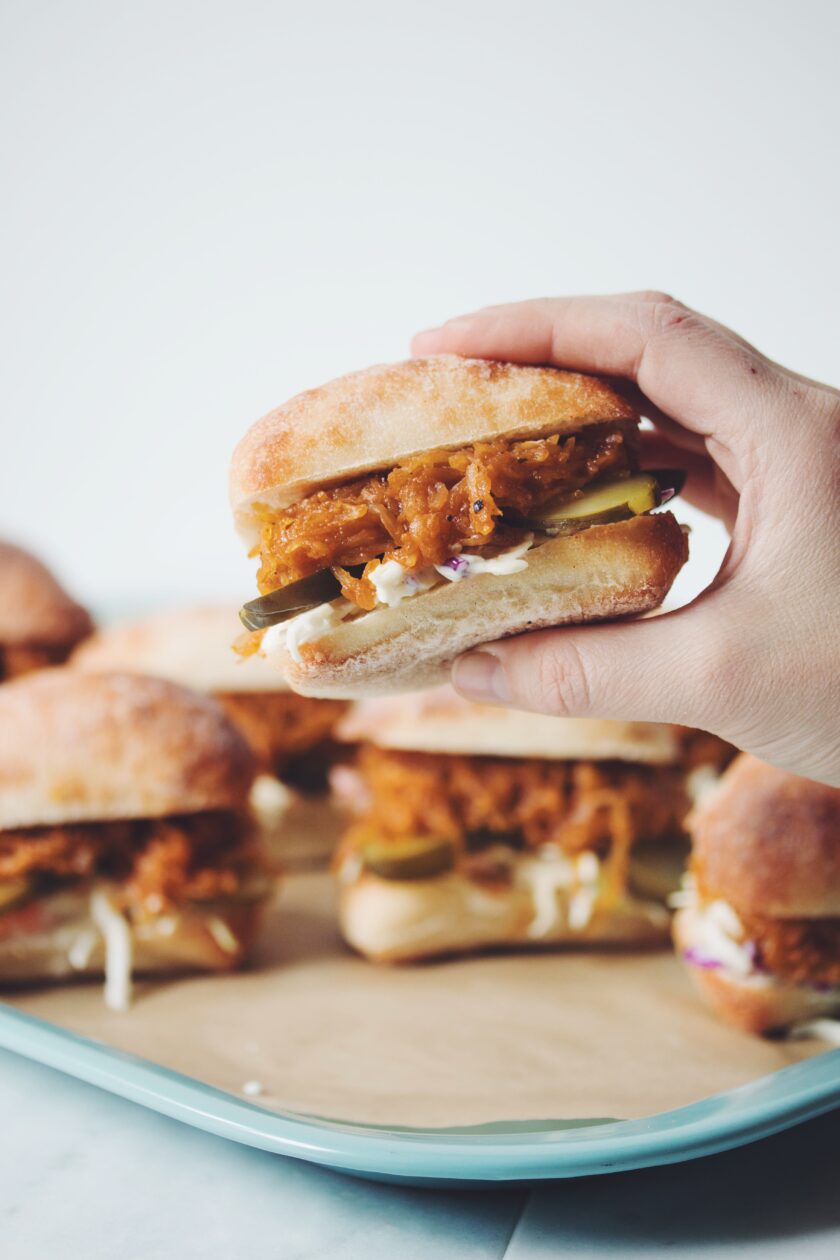 pulled bbq spaghetti squash sliders