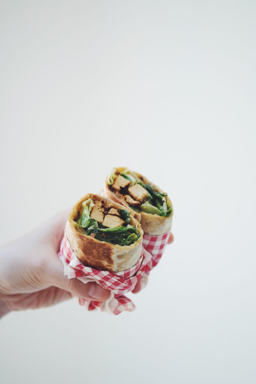 vegan chicken caesar wraps recipe