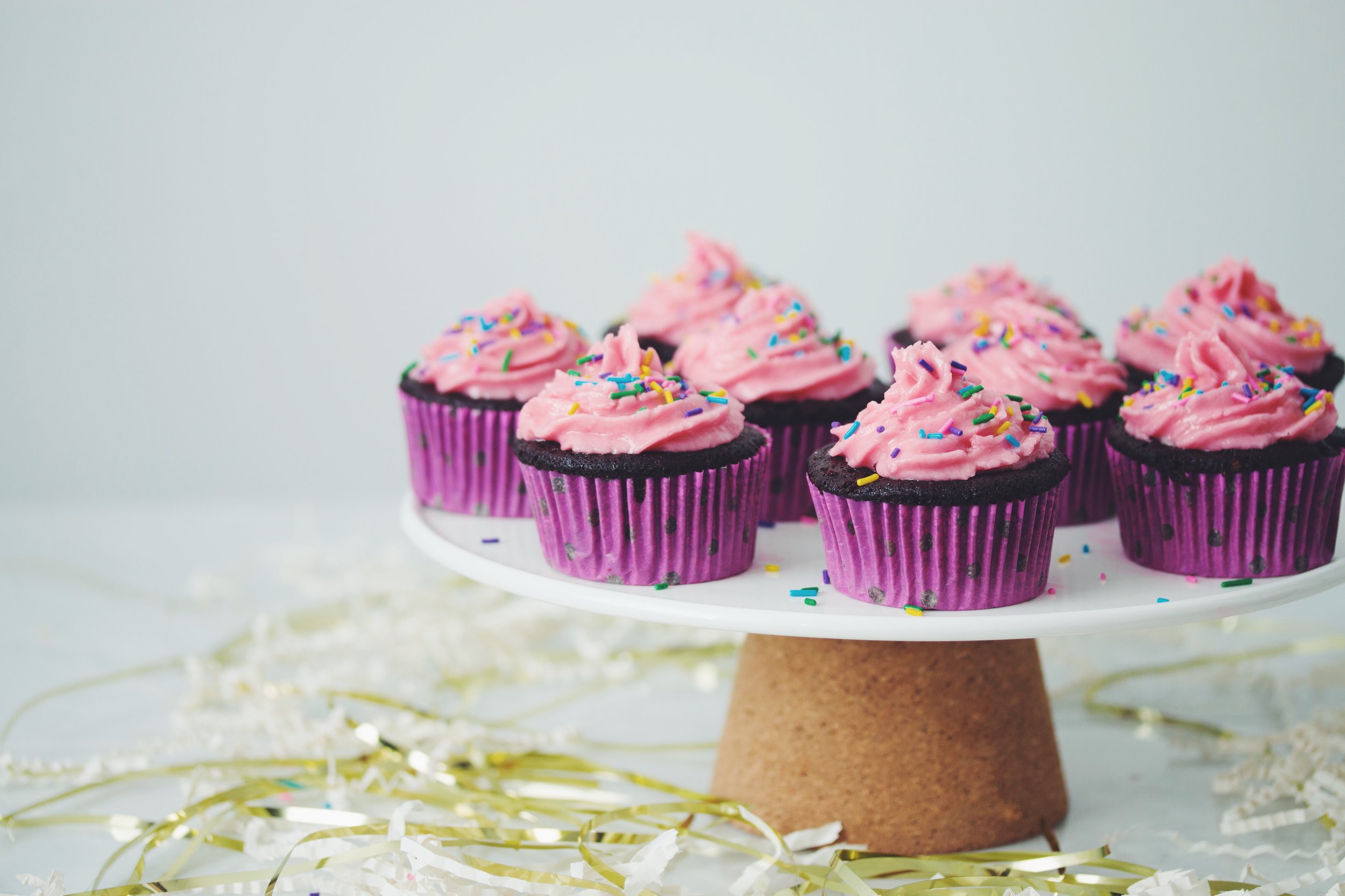 vegan chocolate cupcakes with raspberry buttercream frosting_hot for food