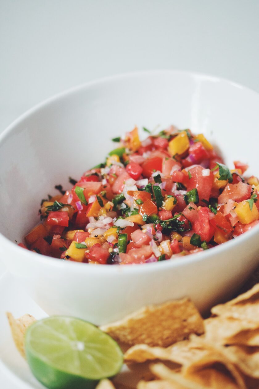 vegan watermelon peach salsa hot for food