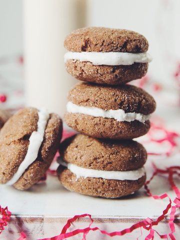 stack of gingerbread sandwich cookies