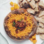 vegan beer & cheddar bread bowl dip_hot for food