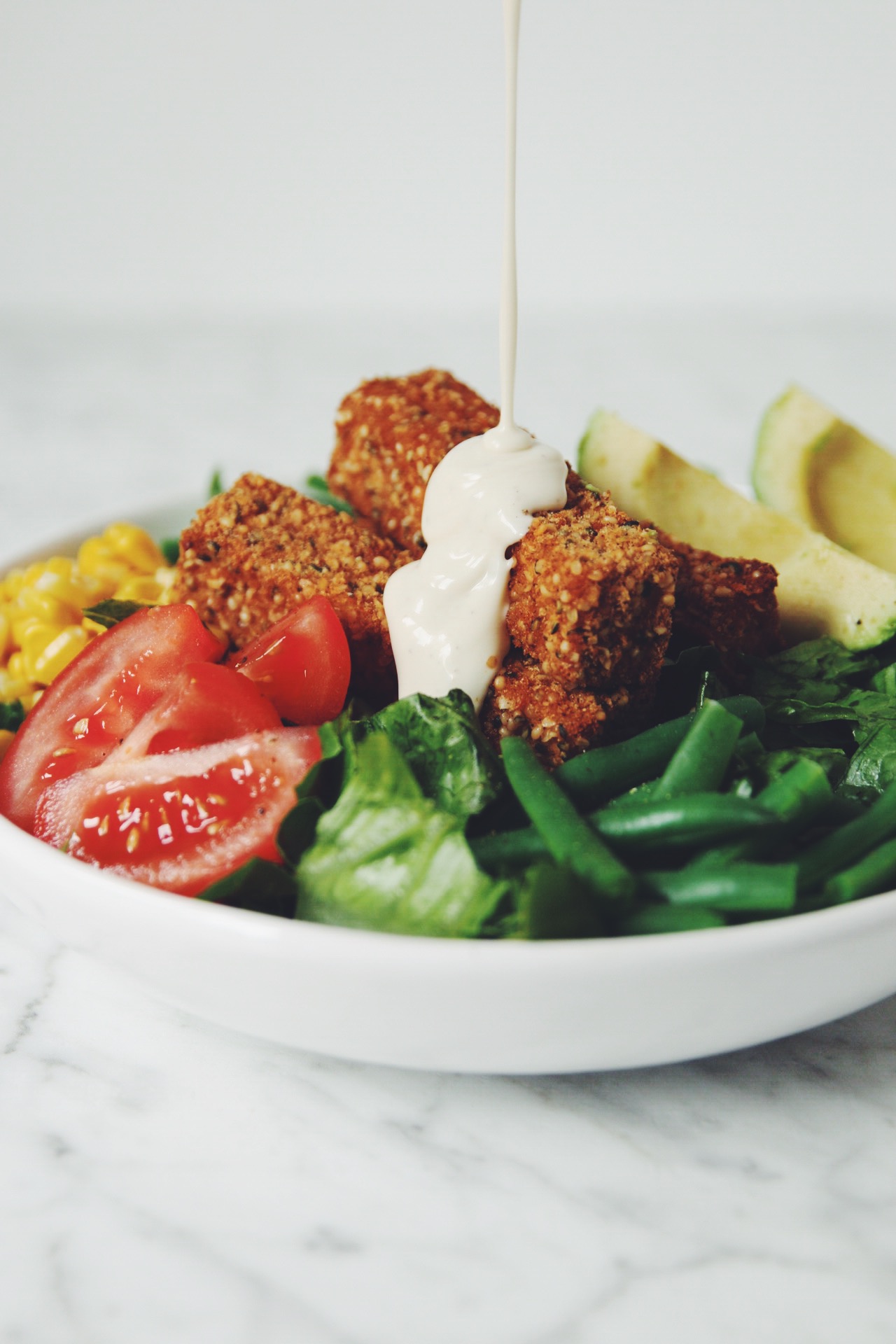 hemp crusted tofu cobb salad_hot for food