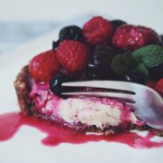 vanilla cheesecake with chocolate almond crust_hot for food