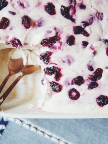 white chocolate cranberry dessert casserole