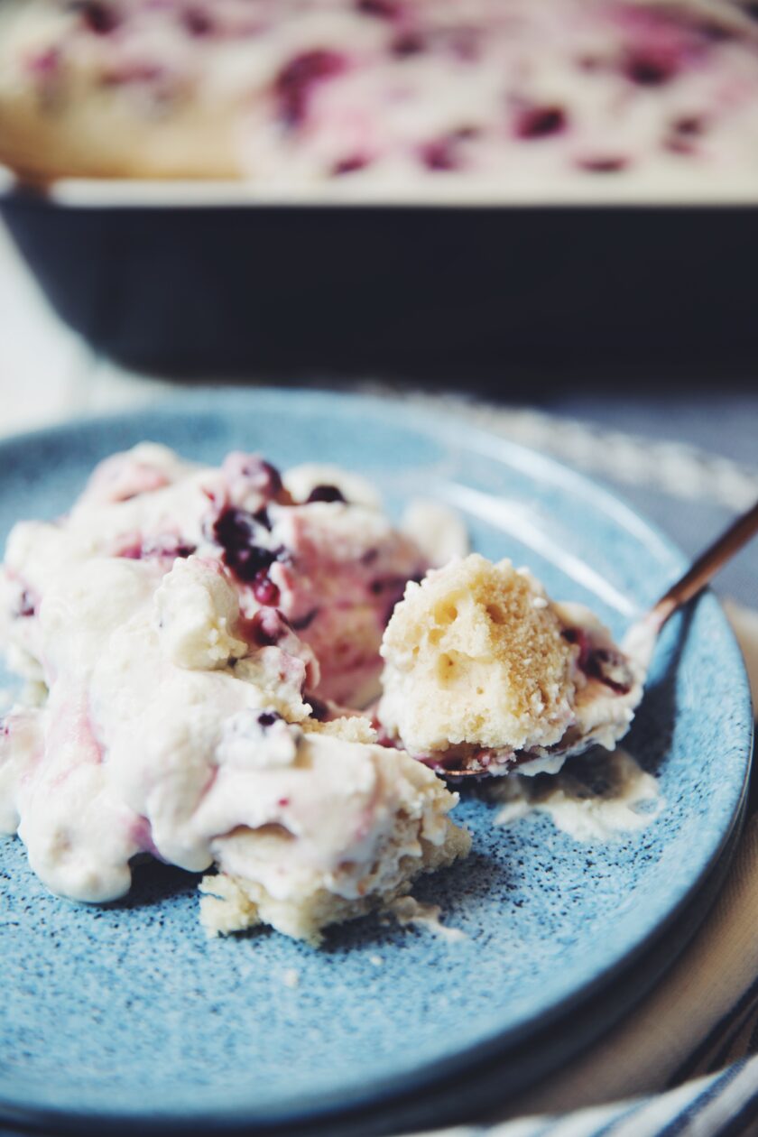 white chocolate cranberry dessert casserole holiday vegan recipe