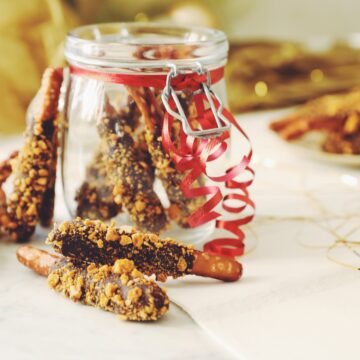 vegan golden chocolate caramel pretzel rods_hot for food