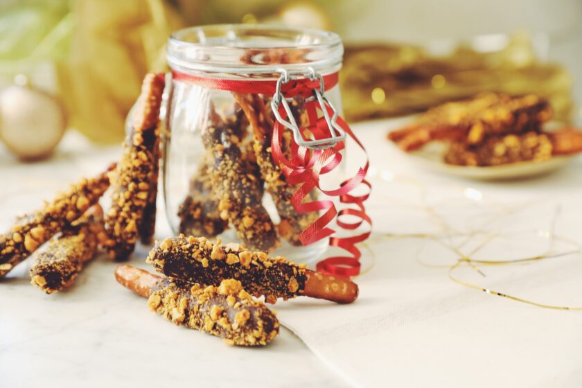 vegan golden chocolate caramel pretzel rods_hot for food