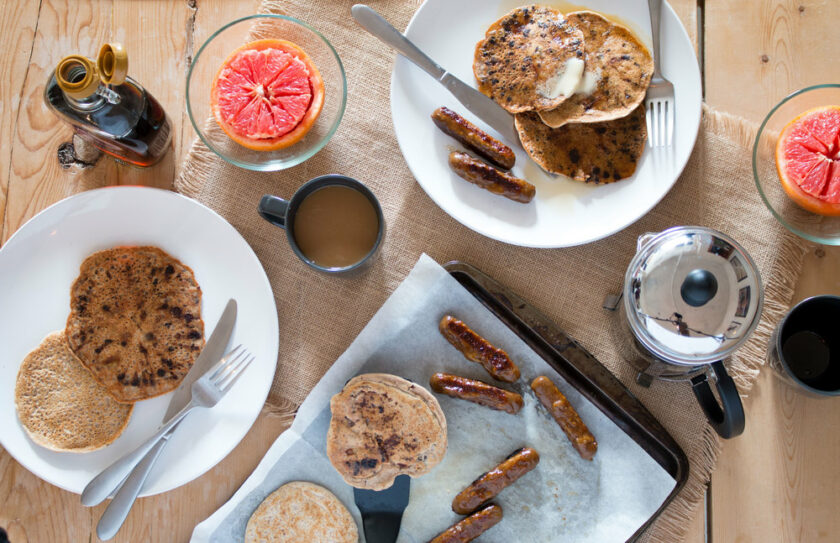 chocolate chip banana pancakes_hot for food