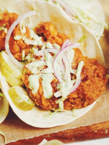 vegan nashville hot chicken taco_hot for food
