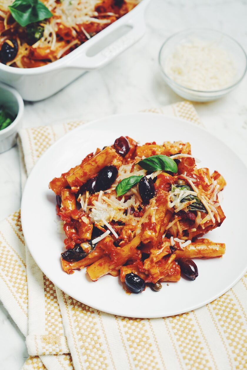 baked puttanesca ziti original recipe hot for food