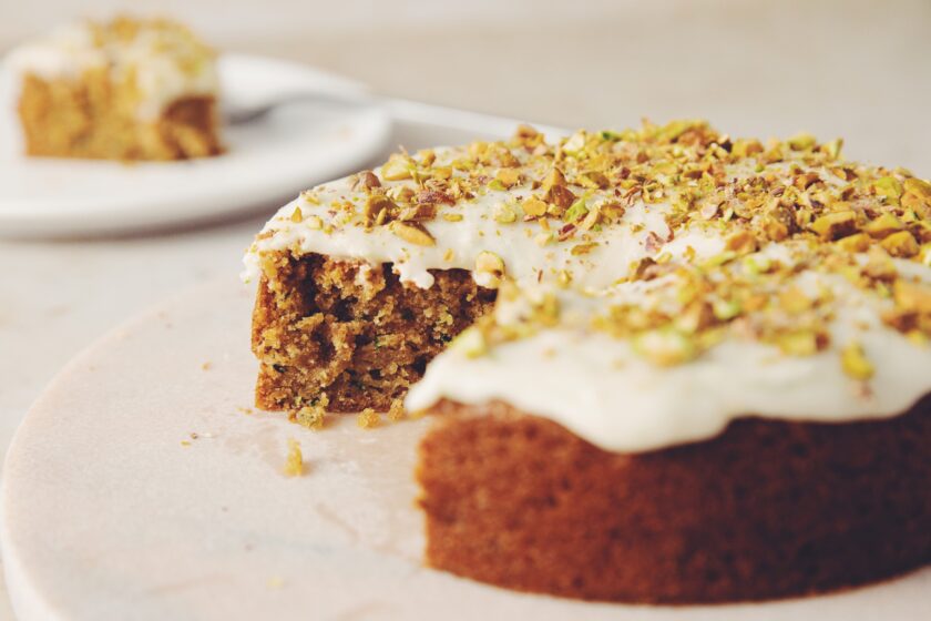 vegan zucchini pistachio cake