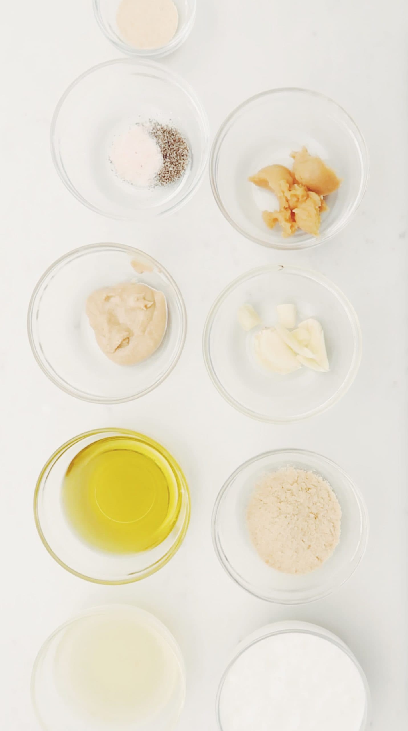 overhead ingredients for cauliflower alfredo sauce