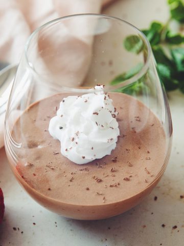 a serving of vegan chocolate mousse